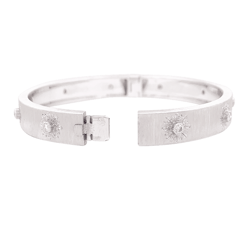 Bracelet Buccelati "Macri Classica" or blanc, diamants. 58 Facettes 34177