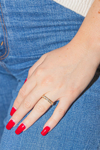 Bague 53 Bague Demi alliance Or jaune Diamant 58 Facettes 2830012CN