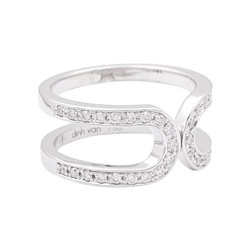 Bague 50 Bague Dinh Van "Maillon" or blanc, diamants. 58 Facettes 33882