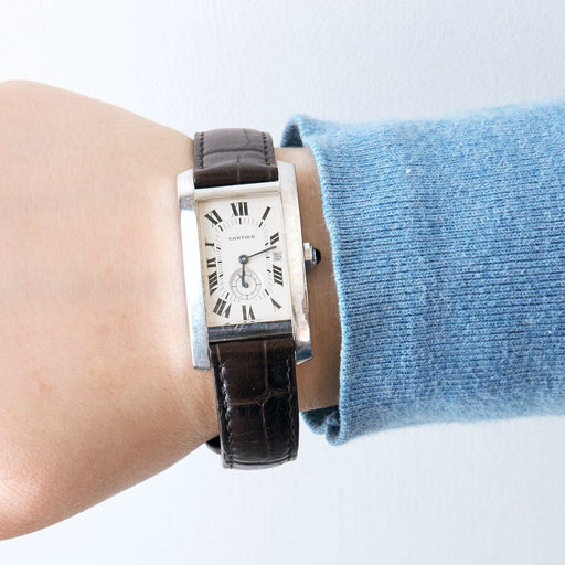 Montre CARTIER - Tank Américaine - Montre or gris 58 Facettes 240814