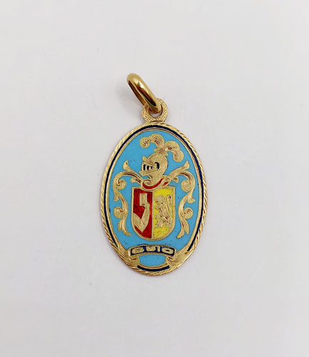 Pendentif Pendentif antique or jaune blason finement émaillé 58 Facettes A06274