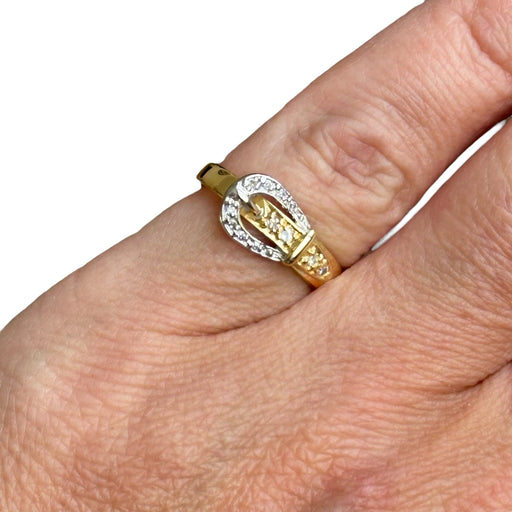 Bague Bague ceinture en or bicolore et diamants 58 Facettes 359