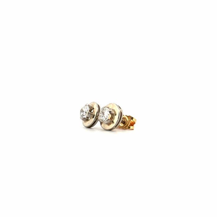 Boucles d'oreilles Puces d'oreilles Or Jaune Or Blanc 18k & Diamant 58 Facettes 2-B1BO-GS1009