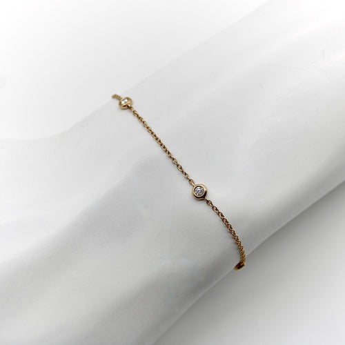 Bracelet Bracelet vintage en or 18 carats avec diamants au mètre 58 Facettes A2003Q