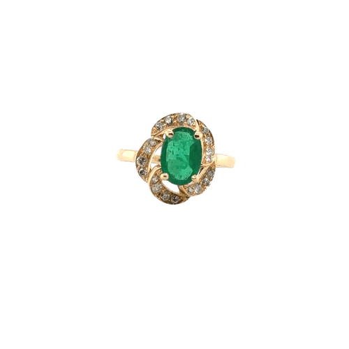 Bague Bague vintage or Jaune - Emeraude et diamants 58 Facettes 1.0002290/8