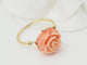 Bague 56 Bague Fleur en or jaune et corail 58 Facettes 33418