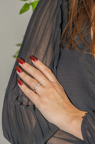 Bague 54 Bague Demi alliance Or blanc Diamant 58 Facettes 3367211CN