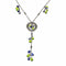 项链-吊坠，镶有钻石、紫水晶水滴和橄榄石水滴 