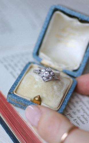 Bague 55.5 Bague Art Déco Platine Diamants 58 Facettes