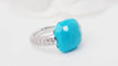 Bague 48 Bague Pomellato Capri en or blanc, Turquoise et diamants 58 Facettes 32770