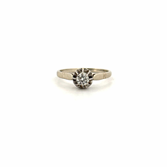 Bague 53 Solitaire Or Blanc 18k & Diamant 58 Facettes 23-GS31229-01