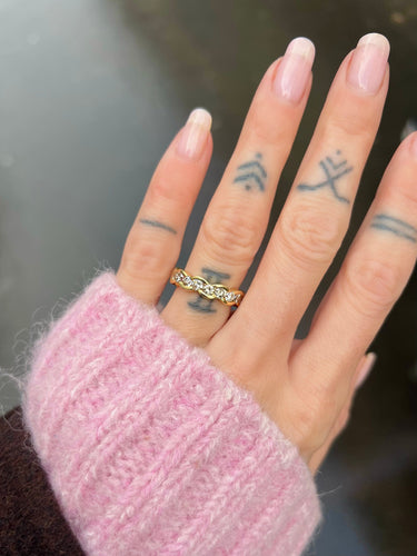 Bague 48 Demi alliance Nattée 58 Facettes