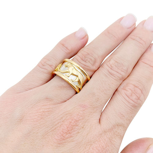 Bague 54 Bague bandeau Cartier, "Pharaon Panthère", deux ors. 58 Facettes 34049