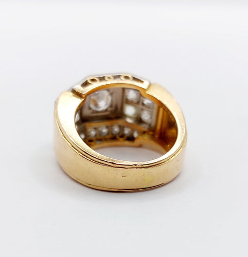 Bague 48 Bague tank art déco or jaune, platine et diamant 58 Facettes A05718