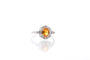 Bague 51 Bague Or blanc Saphir jaune Diamants 58 Facettes 25563