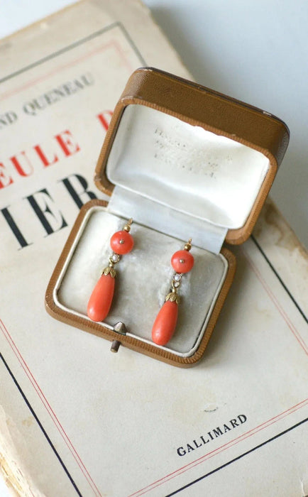 Pendientes colgantes de coral