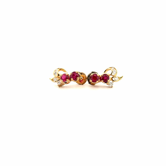 Boucles d'oreilles Puces D'oreilles Or Jaune 18k Topazes & Diamants 58 Facettes C4BO-GS27212-04