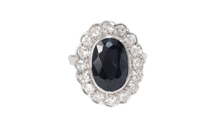 Bague 58 Bague Pompadour en platine saphir et diamants 58 Facettes 32635