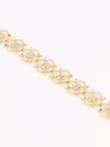 双色金蕾丝手链 