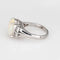Bague 55 Bague en opale naturelle, diamant, platine, bijoux fins 58 Facettes G14063