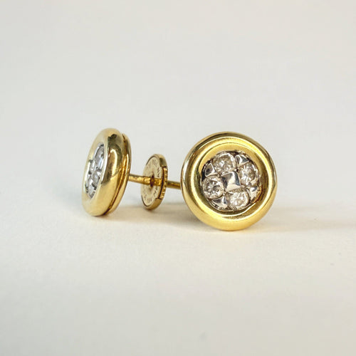 Boucles d'oreilles Clous d’oreilles or jaune et diamants 58 Facettes INV070