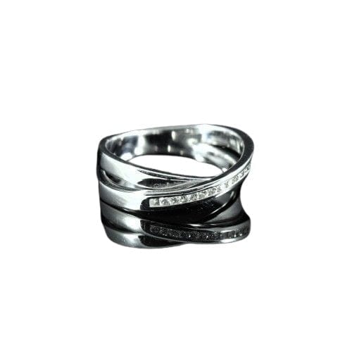 Bague 52 Alliance or blanc diamants 58 Facettes R641