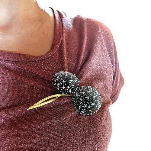 Broche Broche florale en or jaune et blanc avec diamants 58 Facettes G3795