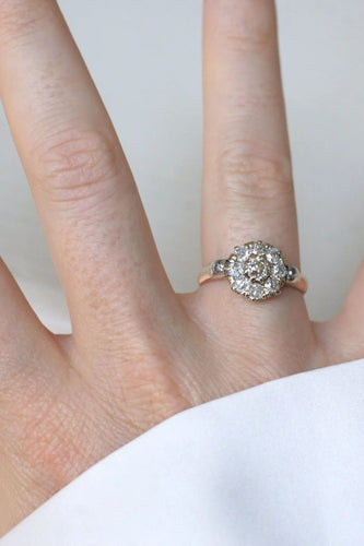 Bague Bague Marguerite Diamants 1.20 Ct Or Rose 58 Facettes