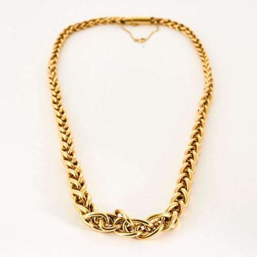 Yellow gold necklace Link braided