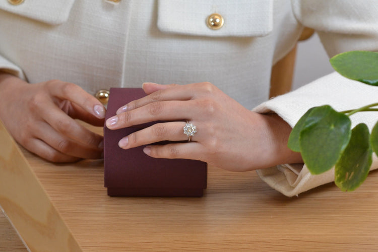 Bague 53 Bague marguerite diamant 1cts G/SI1 58 Facettes 26583-26658