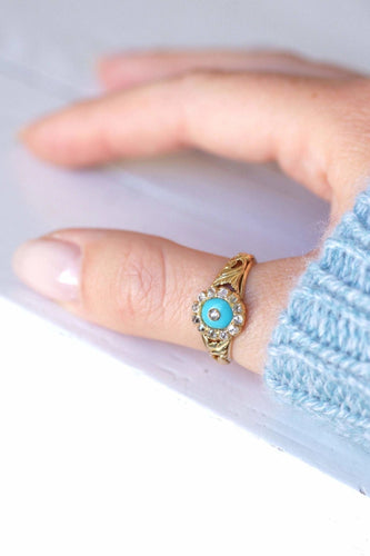 Squillo Margherita pasta di vetro turchese e diamanti