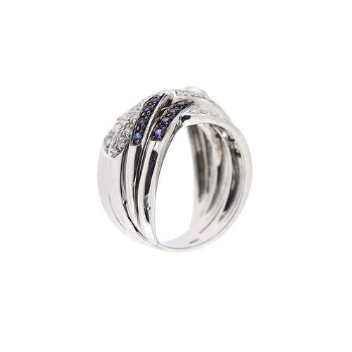 Bague 57 Bague bandeau diamants et saphirs 58 Facettes 24509