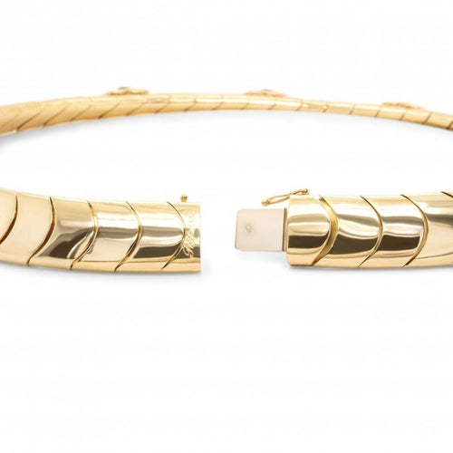 Collier REPOSSI - Collier semi-rigide or jaune rubis diamants 58 Facettes