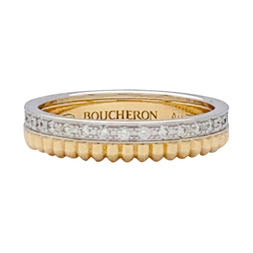 Bague 48 Bague Boucheron, "Quatre Radiant Edition Grosgrain", deux ors et diamants. 58 Facettes 32043