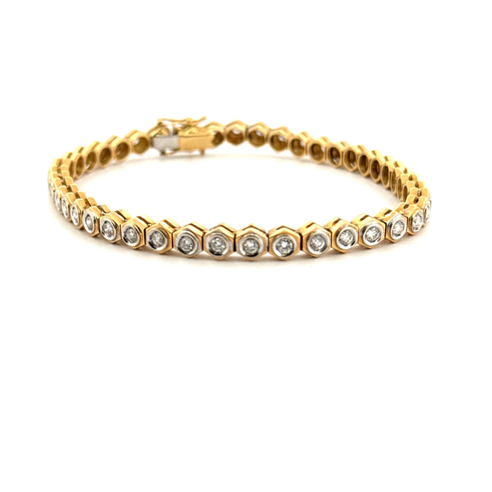 Rivière-armband in geel goud en diamanten