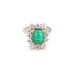 Bague Bague Pompadour Emeraude Brésil 4.21 Carats Diamants (Certificat) 58 Facettes BEM43