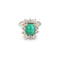 Bague Bague Pompadour Emeraude Brésil 4.21 Carats Diamants (Certificat) 58 Facettes BEM43