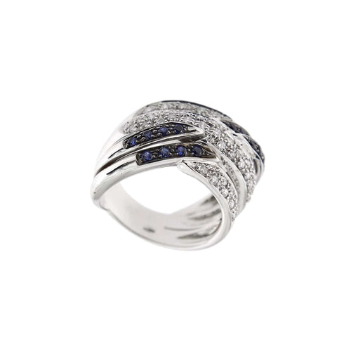 Bague 57 Bague bandeau diamants et saphirs 58 Facettes 24509