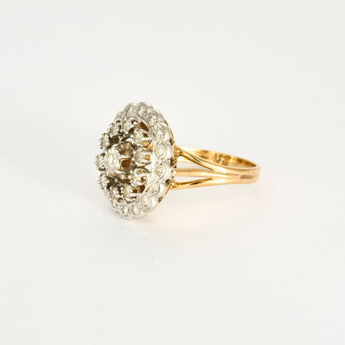 Bague 56 Bague Marguerite or jaune et diamants 58 Facettes PER1406