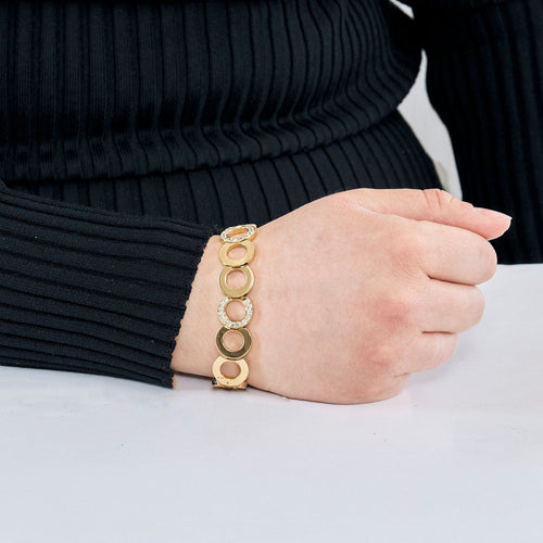 Bracelet O.J. PERRIN - Bracelet souple or jaune et diamants 58 Facettes VES03922
