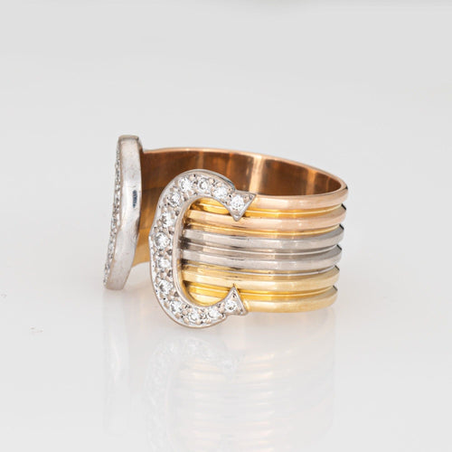 Bague 52 Bague C de Cartier en or 18 carats, diamants, vers 1979 58 Facettes G13674