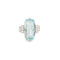 Bague 53 Bague Art Déco platine, diamants, aigue-marine 12 Cts 58 Facettes B377