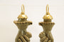 Antique lava carved gold earrings 58 Facettes 7458