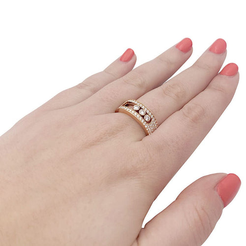 Bague 58 Bague Messika, "Move Joaillerie Pavée", or rose, diamants. 58 Facettes 33717