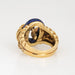 Bague 70s lapis lazuli anneau ovale vintage 18k jaune or sz 6.75 bijoux bien successoral 58 Facettes G13413