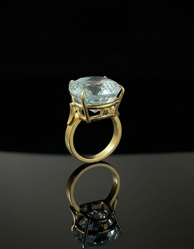 Bague Bague artisanale ornée d'une topaze bleue 58 Facettes