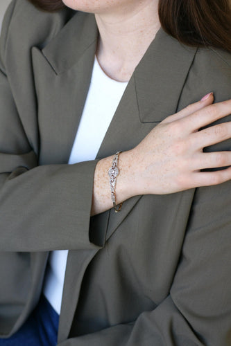 Bracelet Bracelet Art Déco Diamants sur Or et Platine 58 Facettes