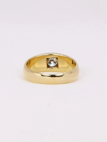 Bague 54 Bague jonc or jaune diamant coussin 0,4 ct 58 Facettes J375