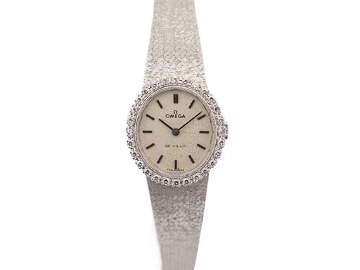 Montre vintage montre OMEGA en or blanc et 28 diamants mecanique 58 Facettes 259944