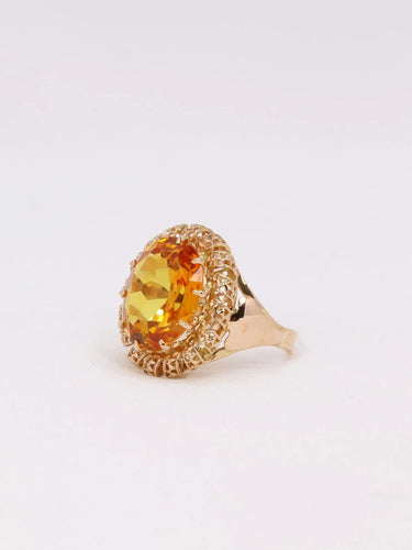 Bague 48 Bague cocktail citrine 5 carats 58 Facettes J380